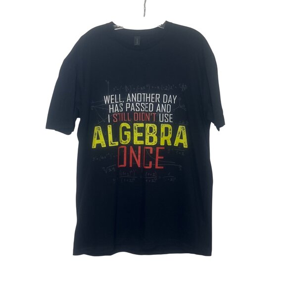 Funny Algebra Joke Graphic Tshirt Mens Large Black Gildan - Picture 1 of 8